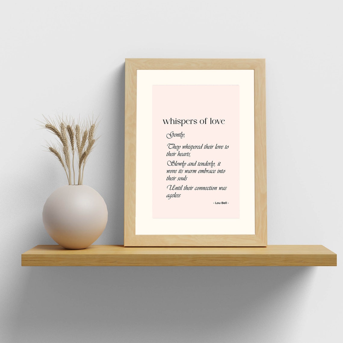Whispers of Love Poem by Lou Bell Romantic Wedding Wall Poster - Image 2