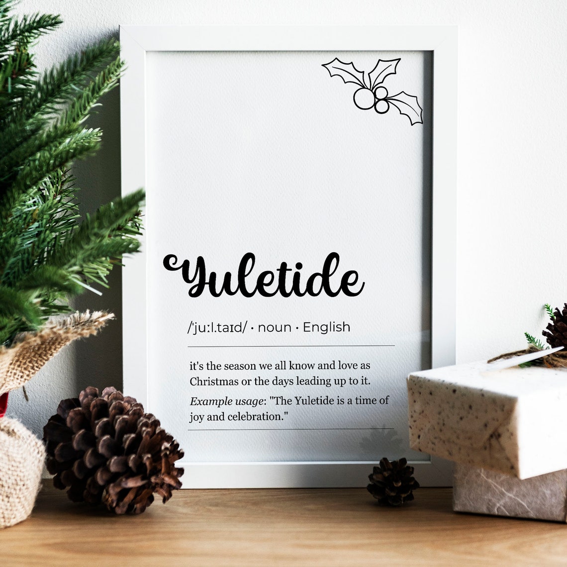 Yuletide Definition Holly Typography Holiday Decor Wall Poster - Image 4