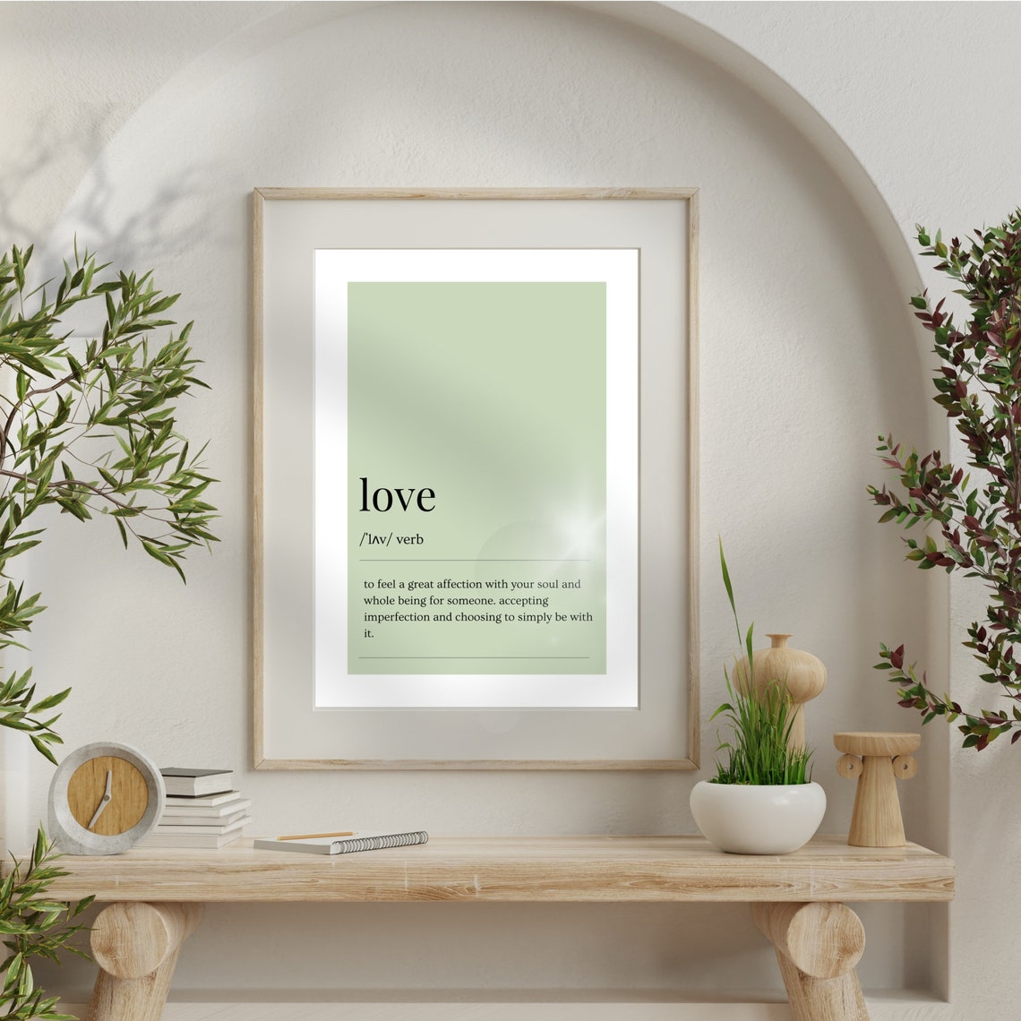 Love Dictionary Definition Sage Green Typography Poster Gift - Image 4