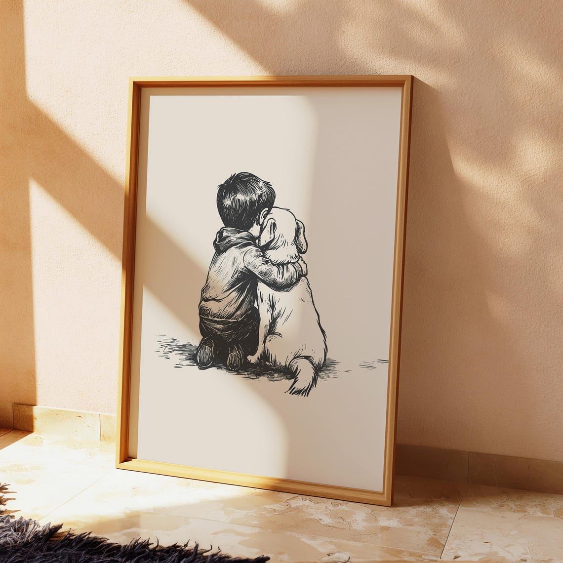Boy Nursery Poster Puppy Nursery Art Dog Vintage Poster Puppy Painting Dog Sketch Neutral Dog Drawing Dog Wall Art Boy Room Wall Art - Image 2