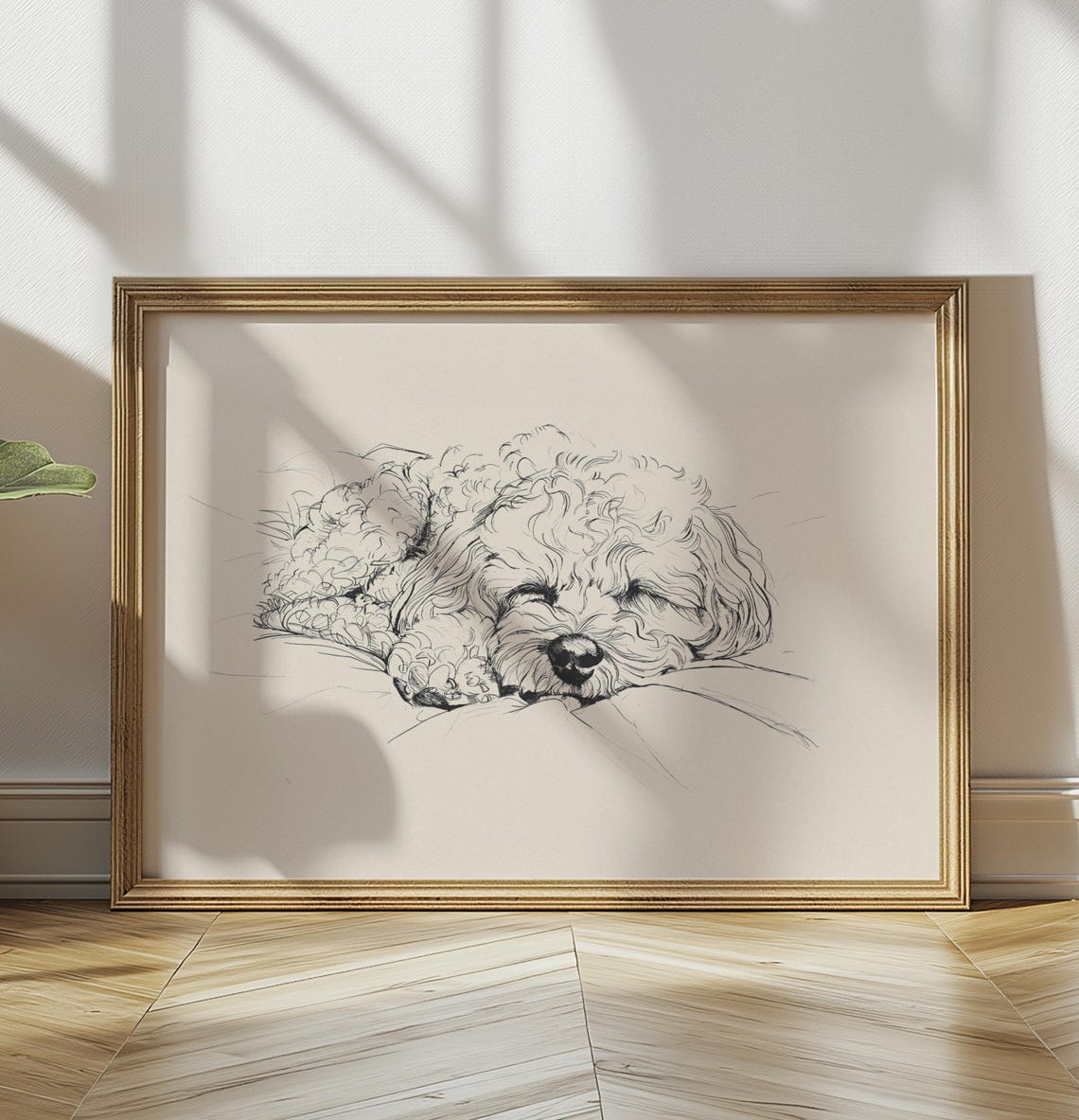 Poodle Nursery Vintage Print Baby Room Wall Decor Puppy Kids Room Art Sleeping Dog Retro Poster Girls Room Decor Boys Room Dog Sketch - Image 2