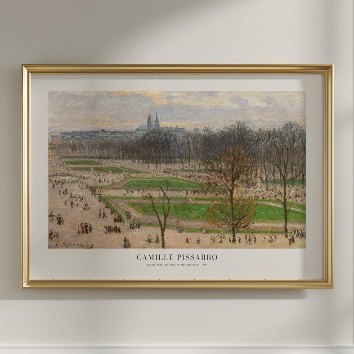 Camille Pissarro Garden Of The Tuileries, Antique Oil Painting