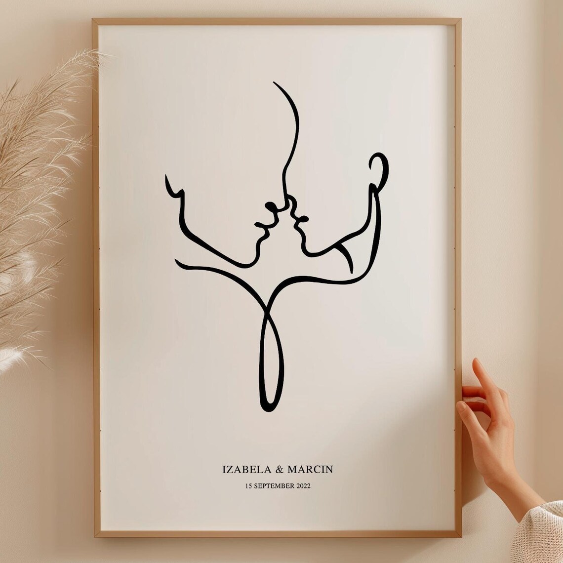 Custom Couple Names And Date Print, Anniversary Gift