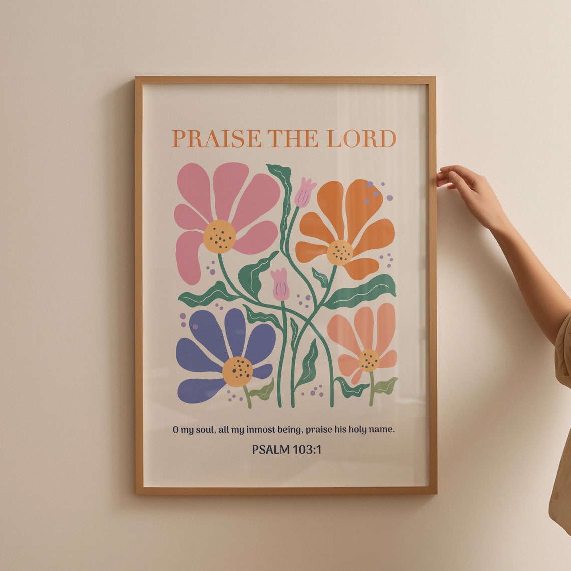 Christian Wall Art Flower Art Psalm Scripture Religious Poster Wall Decor Faith Poster Floral Bible Verse Gift For Christian - Image 5