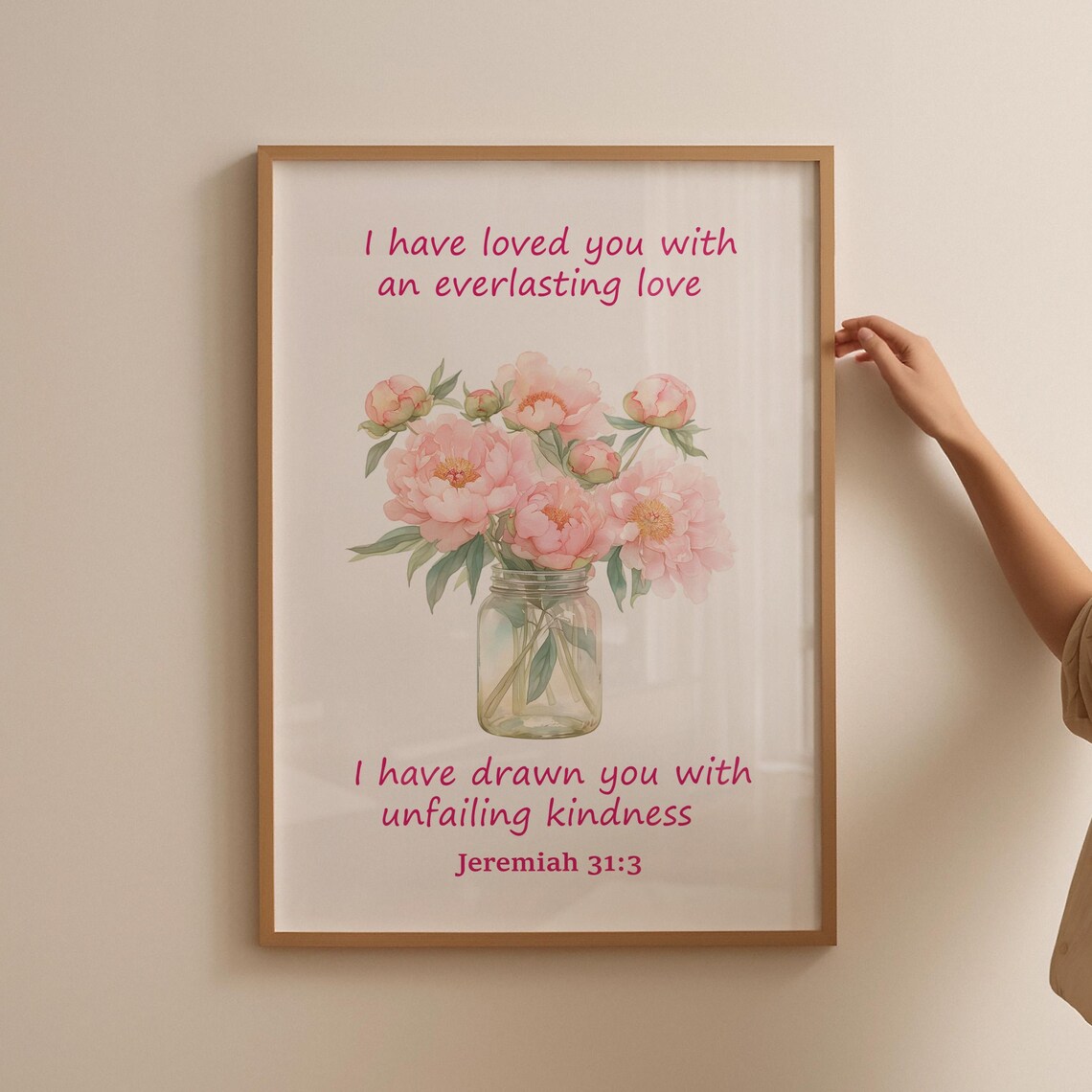 I Have Loved You With an Everlasting Love Jeremiah 31:3 Floral Poster - Image 4