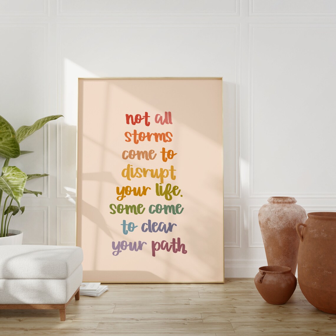 Not All Storms Come To Clear Your Path Rainbow Lettering Poster - Image 2