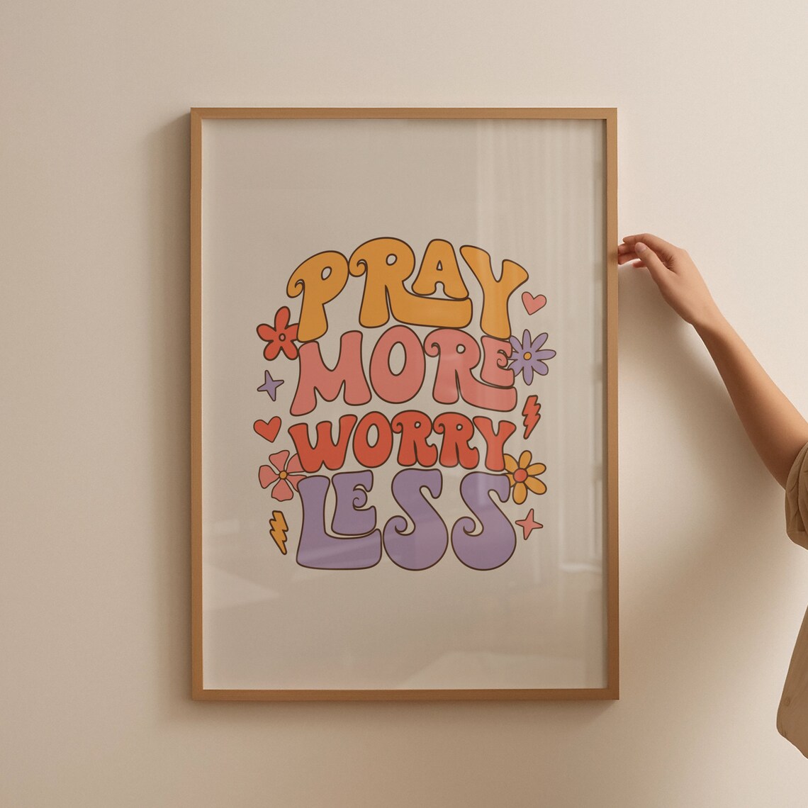 Retro Christian Bible Verse Art Print, Jesus & God - Image 4