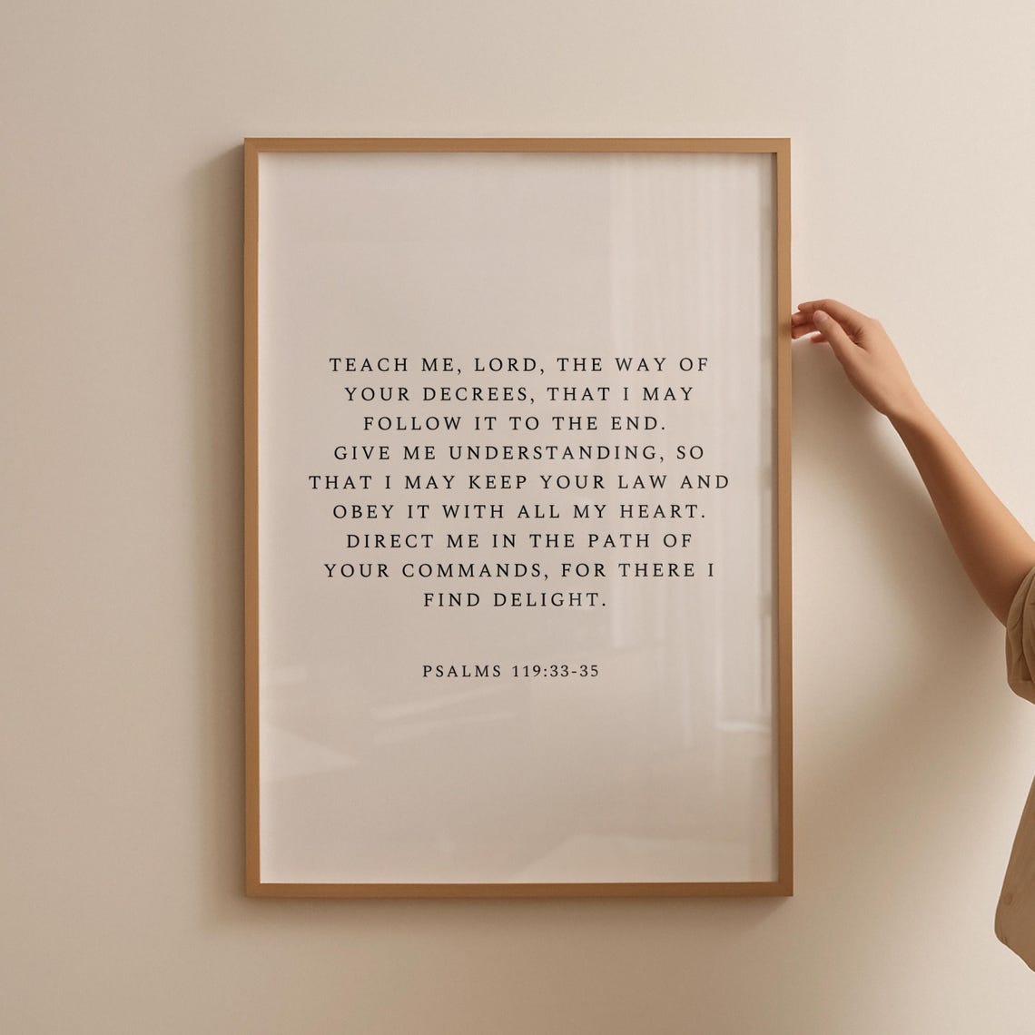 Psalms 119 Teach Me Lord Bible Verse Wall Art Modern Christian Minimalistic Decor Scripture Print Christian Poster - Image 4