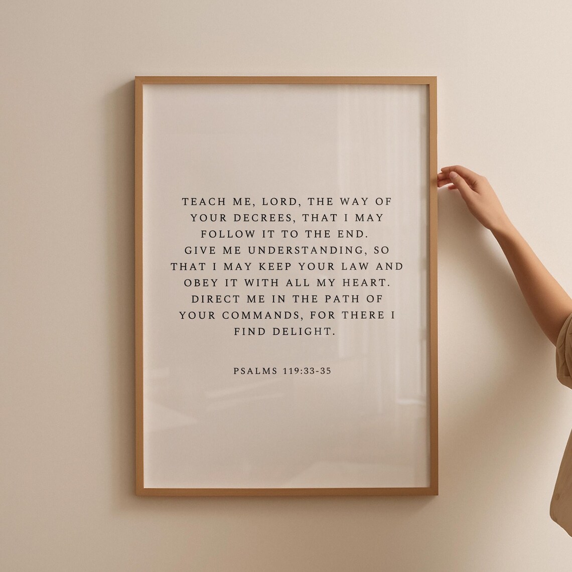 Psalms 119:33-35 Teach Me Lord Minimalist Scripture Quote Poster - Image 4