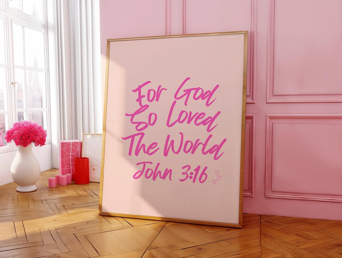 John Bible Verse Scripture Art Print, Preppy Christian - Image 2