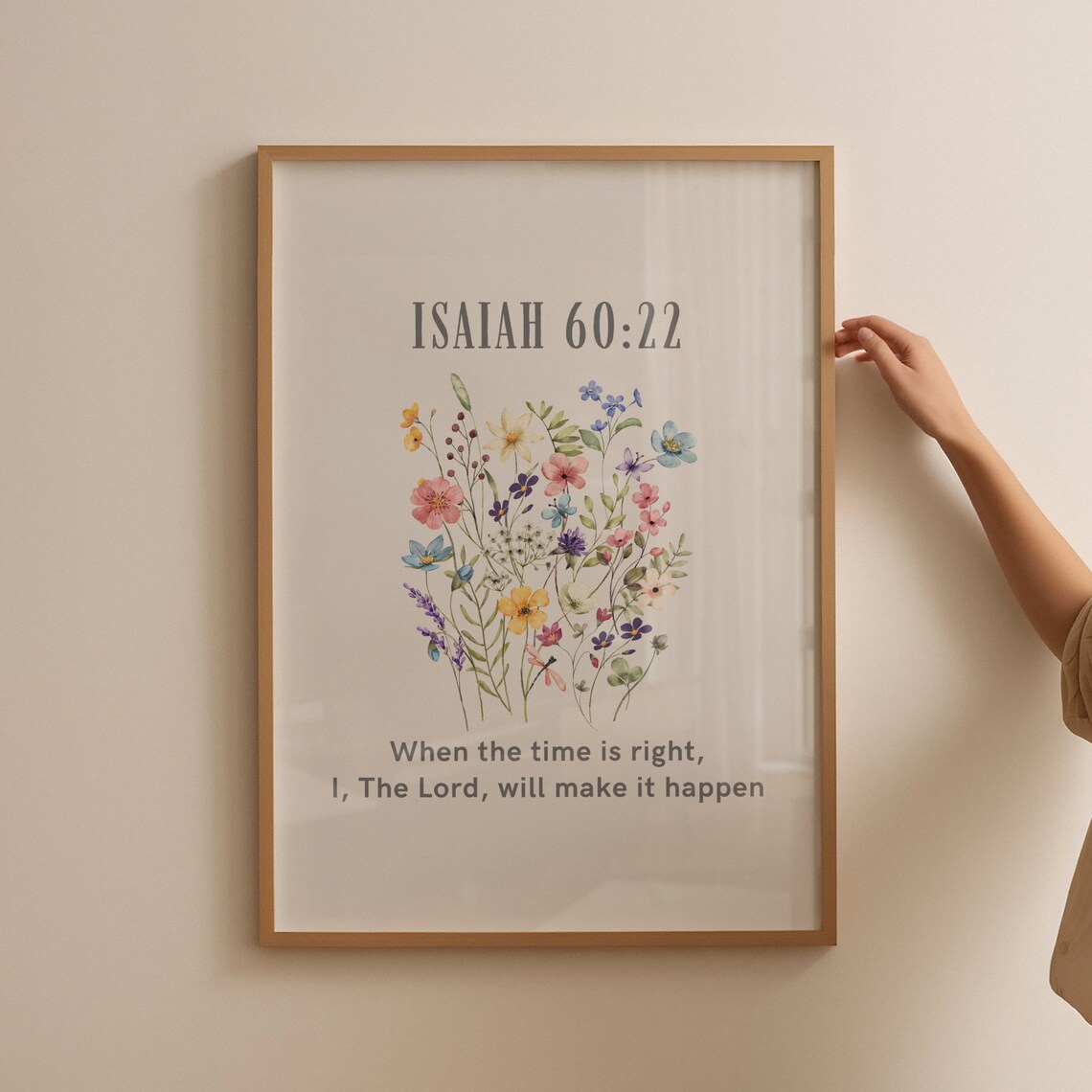 Isaiah 60:22 Watercolor Wildflower Bible Verse Scripture Wall Poster - Image 4