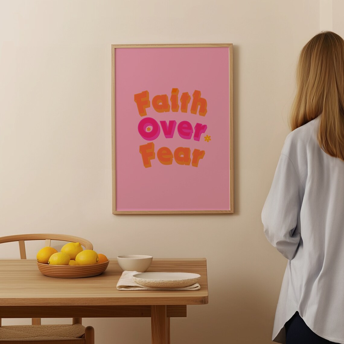 Retro Christian Faith Scripture Art Poster - Image 2