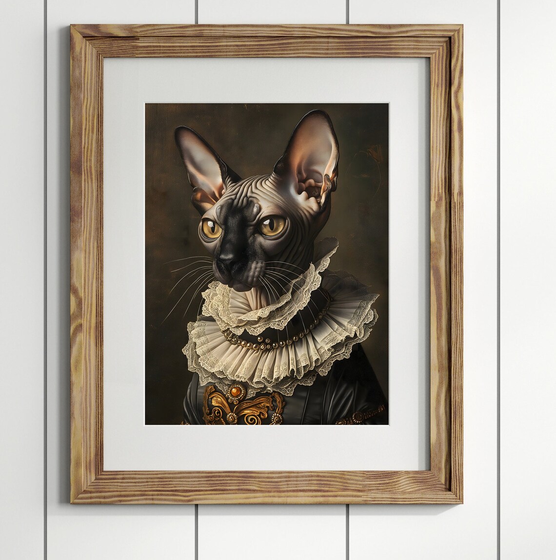 Victorian Sphynx Cat, Dark Academia Gothic Art Print - Image 2