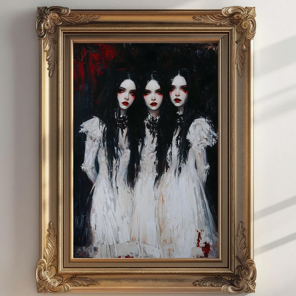 Vampire Sisters Gothic Dark Academia Art Print