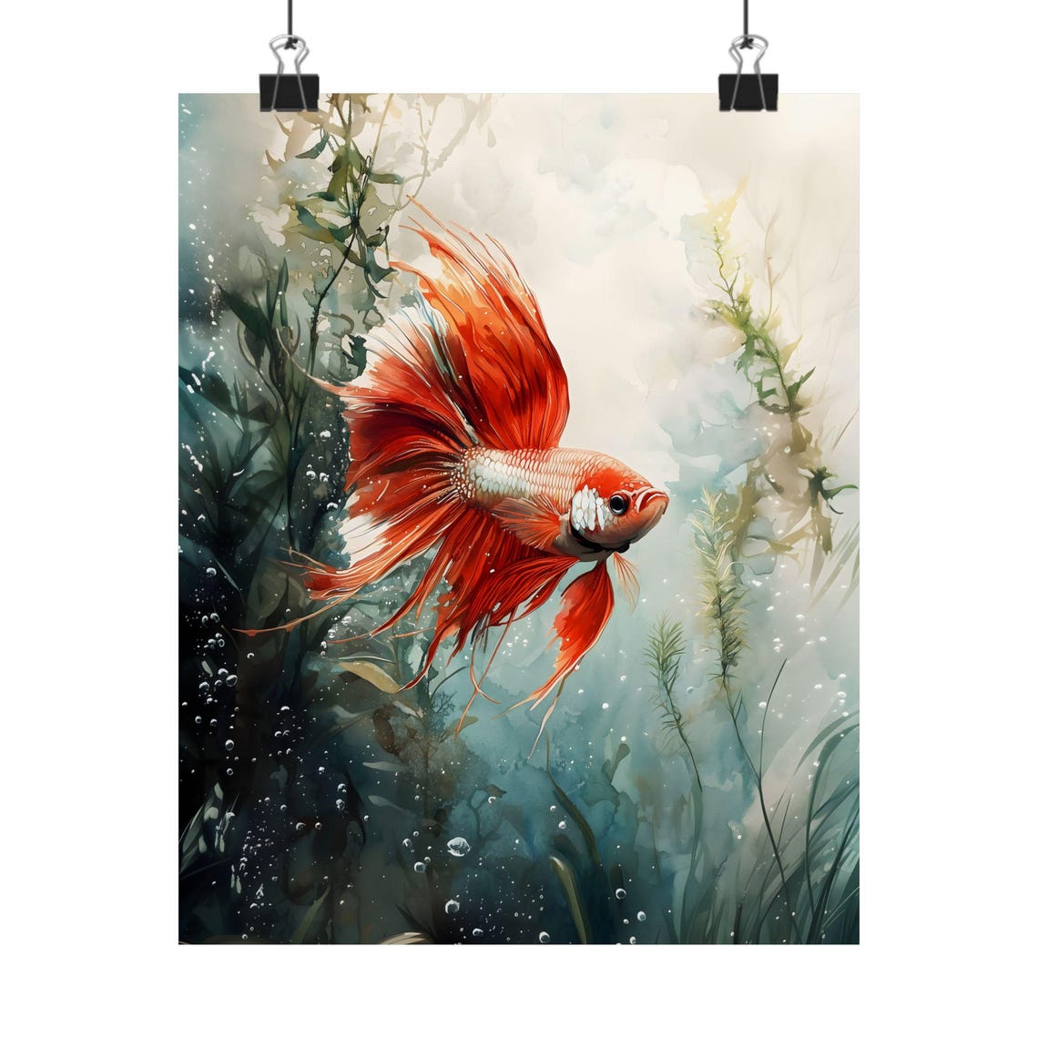 Aquarell Betta Fisch Painting Betta Fish Watercolor Print Of Fish Aquarium Painting Betta Art Aquarium Lover Gift For Betta Fisch Owner - Image 2