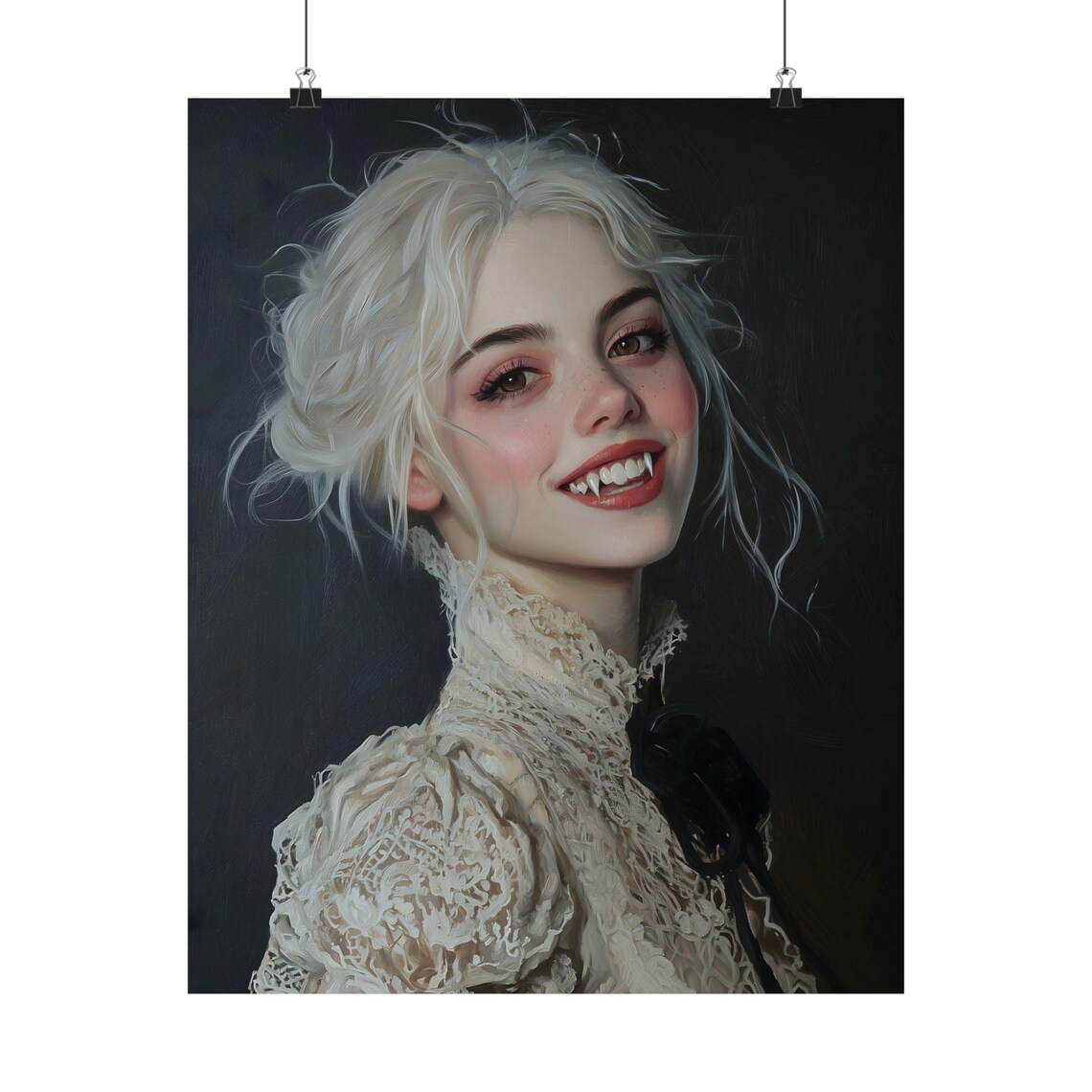 Vampire Lady Gothic Art Print, Dark Academia - Image 2