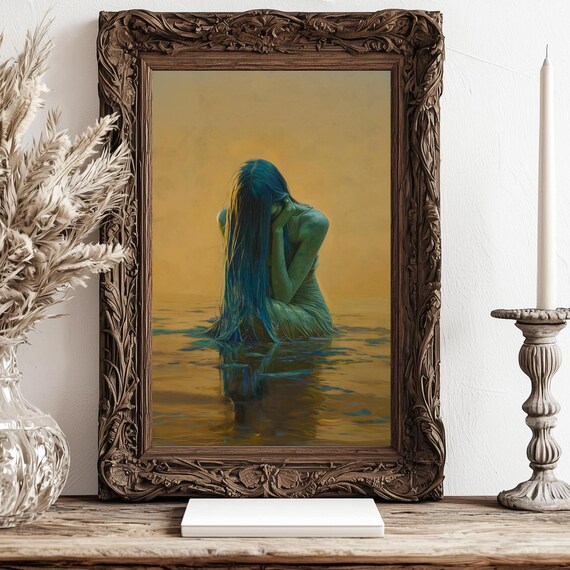 Green Nymph Gothic Dark Academia Wall Art Print