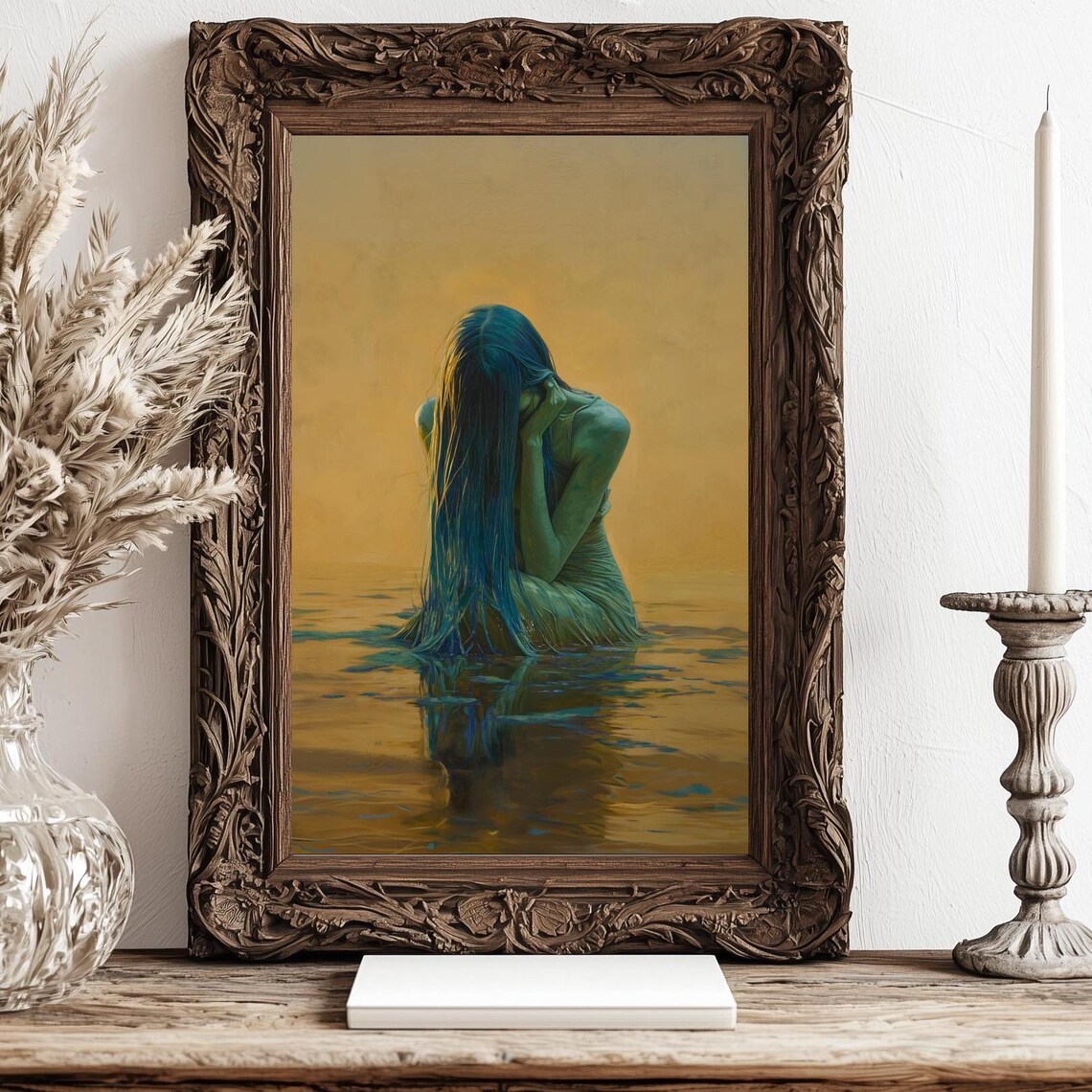 Green Nymph Gothic Dark Academia Wall Art Print