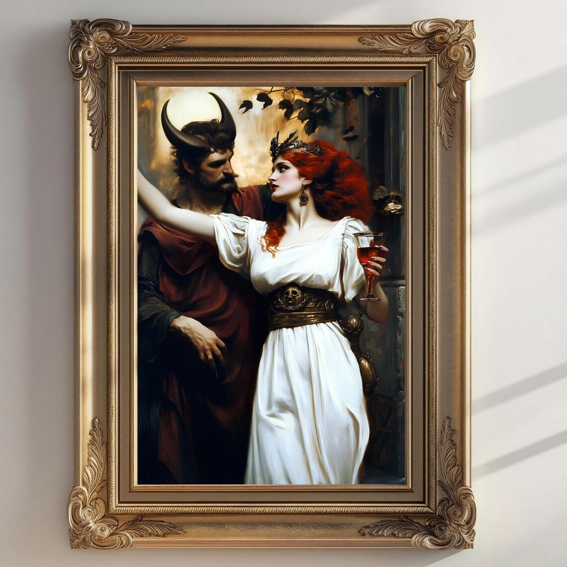 Persephone Dancing With Horned Hades Wine Glass Dark Mythology Poster - Image 2