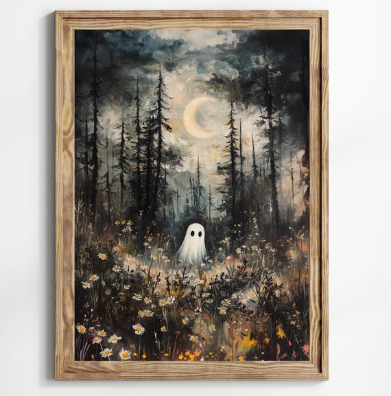 Ghost in a Magical Forest, Dark Academia Print