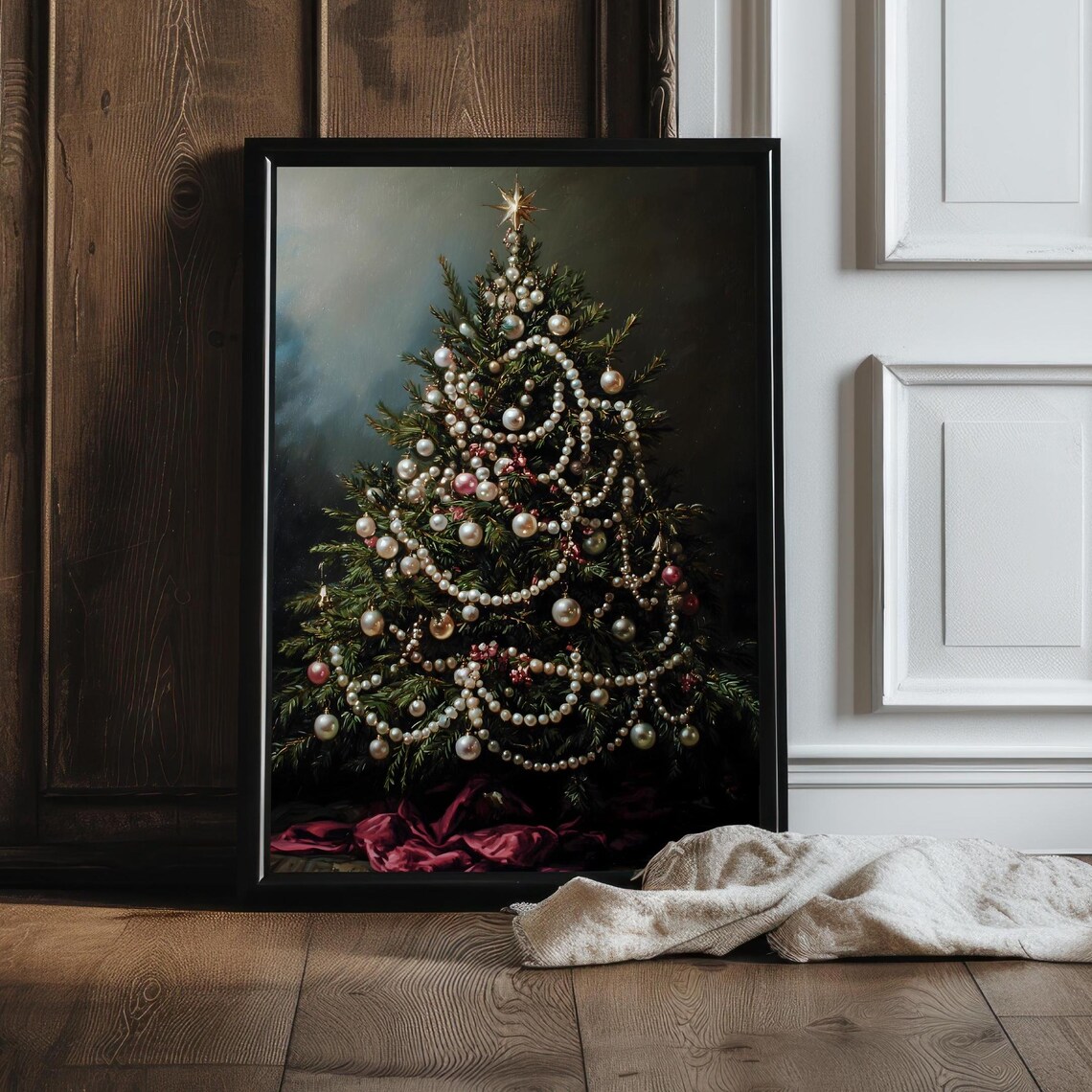 Vintage Christmas Tree Victorian Winter Art Print - Image 2