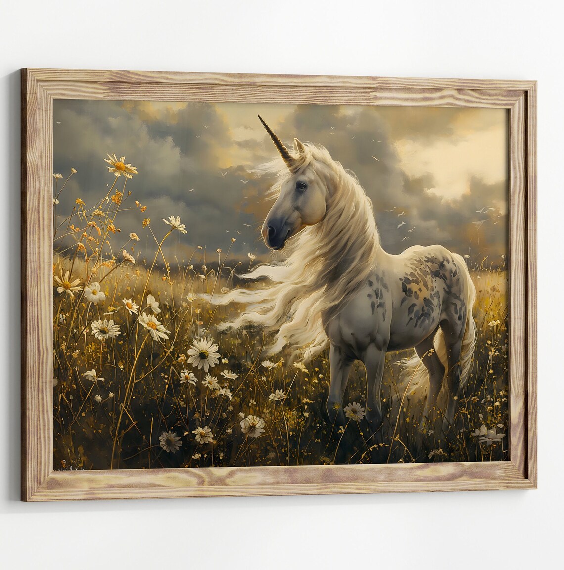 Unicorn Moody Art Print, Dark Academia Victorian
