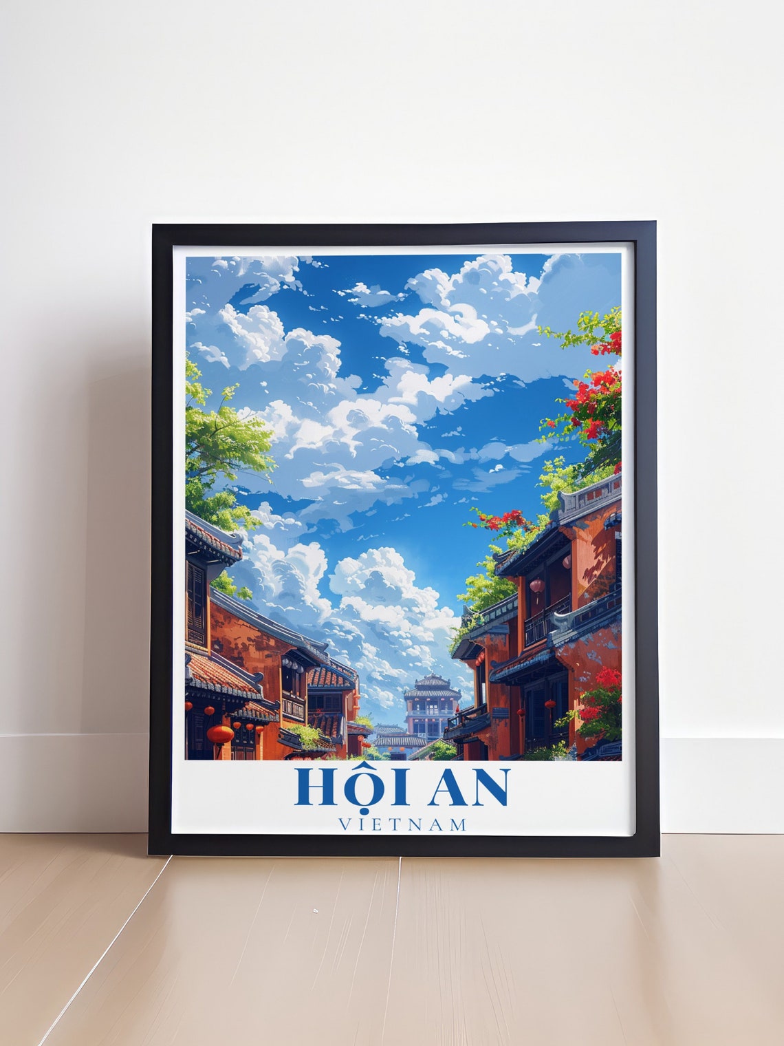 Hoi An Ancient Town Street With Lanterns Vietnam Travel Poster - Image 4