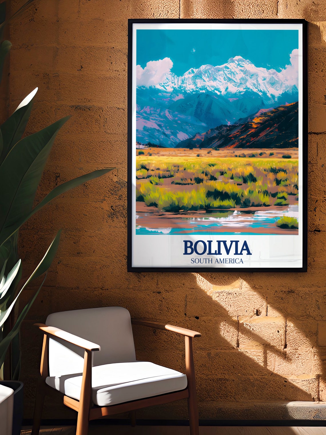 Bolivia Altiplano Plateau Cordillera Real Range Travel Poster - Image 2