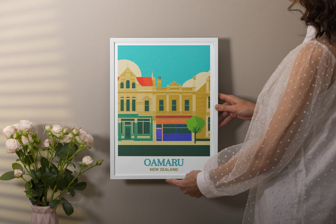 Oamaru Victorian Precinct Heritage New Zealand Vintage Travel Poster - Image 2