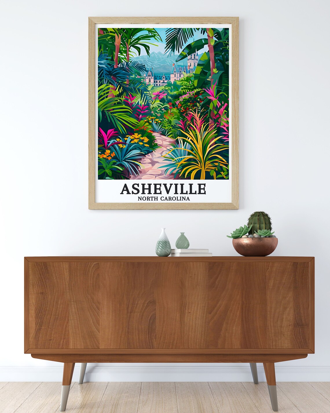Asheville Biltmore Estate Garden North Carolina Travel Poster - Image 3