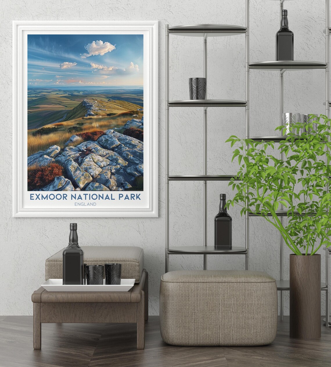 Exmoor National Park England Rocky Moorland Vista Hiking Travel Poster - Image 4