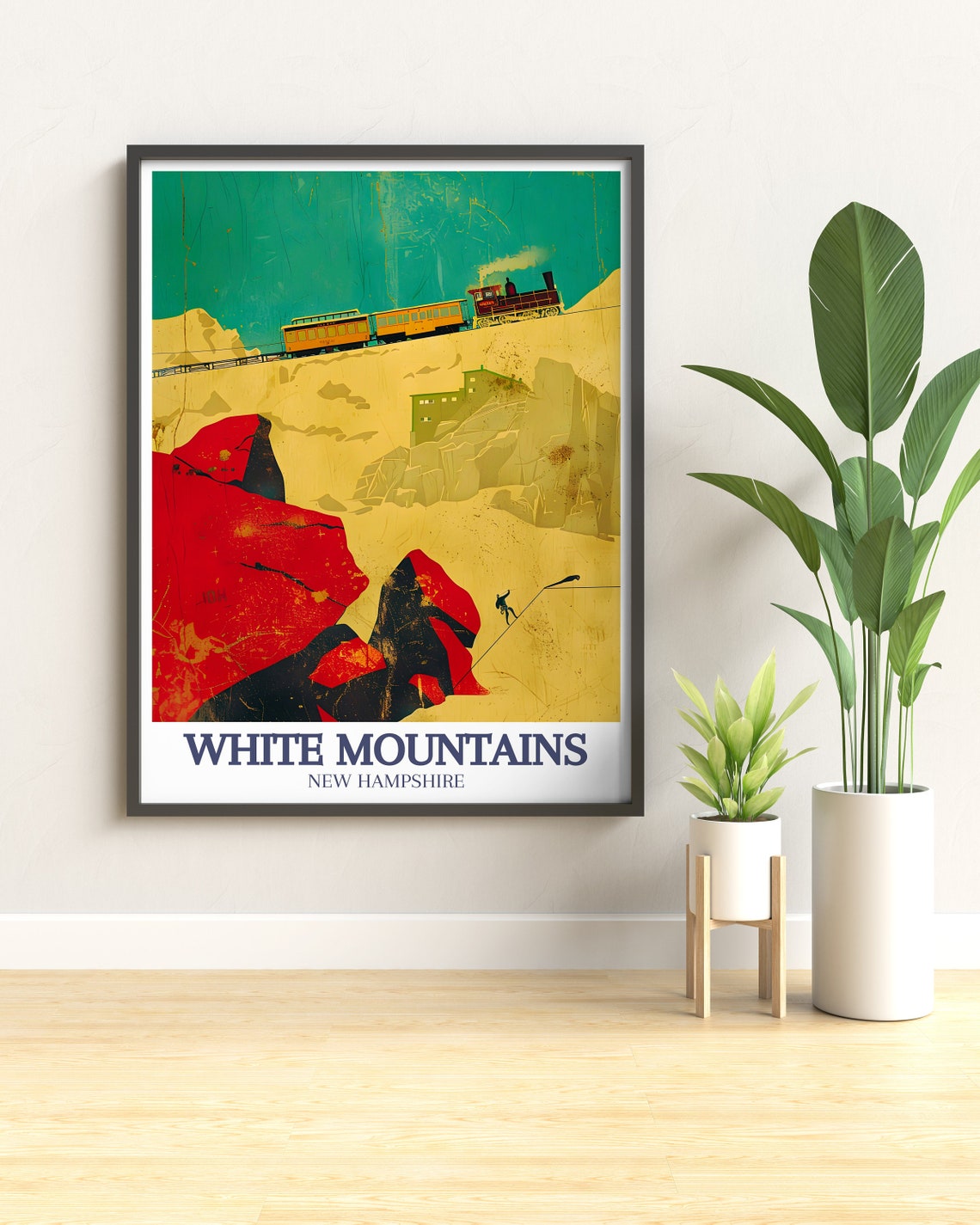 White Mountains Cog Railway Mount Washington Vintage Ride Poster - Image 2