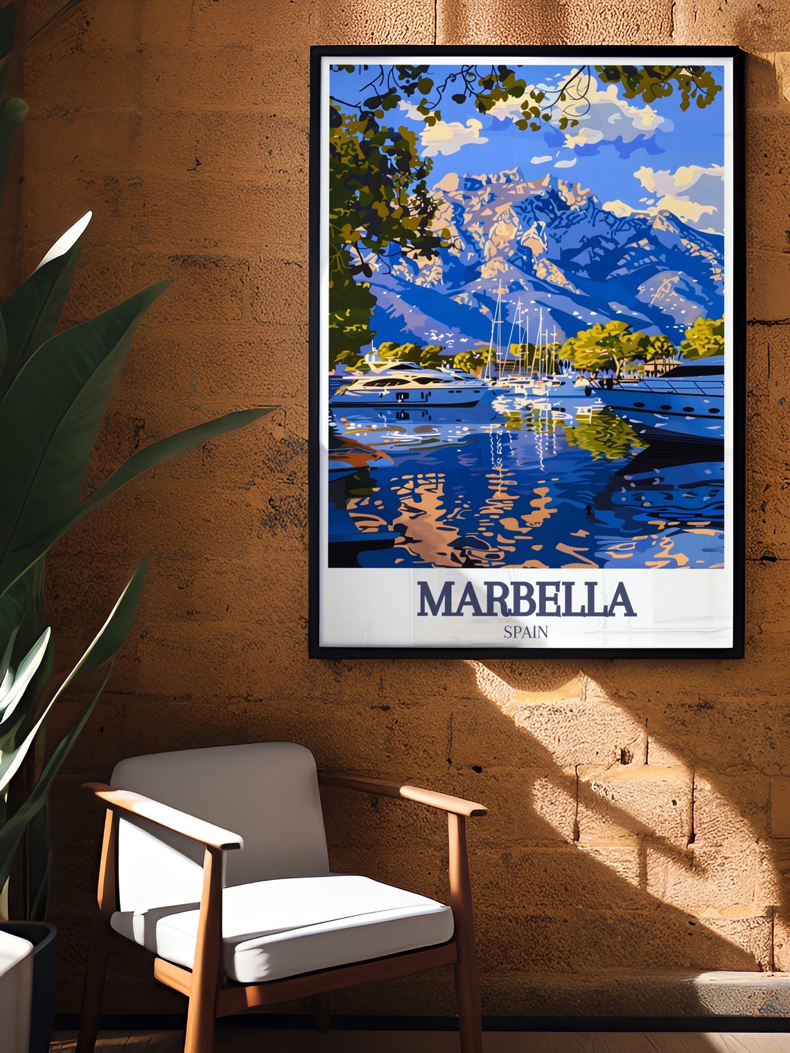 Puerto Banus Marina Yachts And La Concha Marbella Spain Travel Poster - Image 3