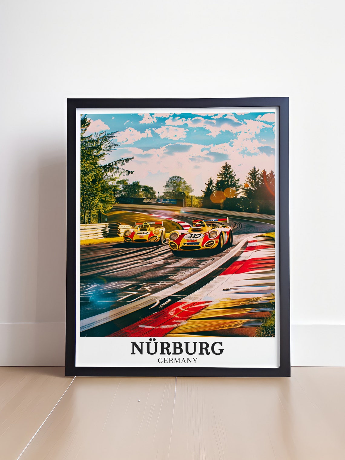 Nürburgring Vintage Race Cars Duel on Forest Track Germany Poster - Image 4
