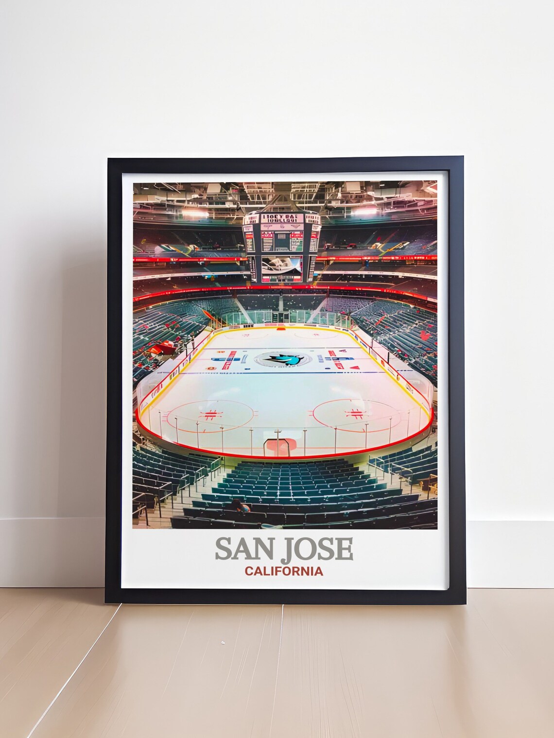 San Jose California SAP Center Hockey Arena Interior Travel Poster - Image 4