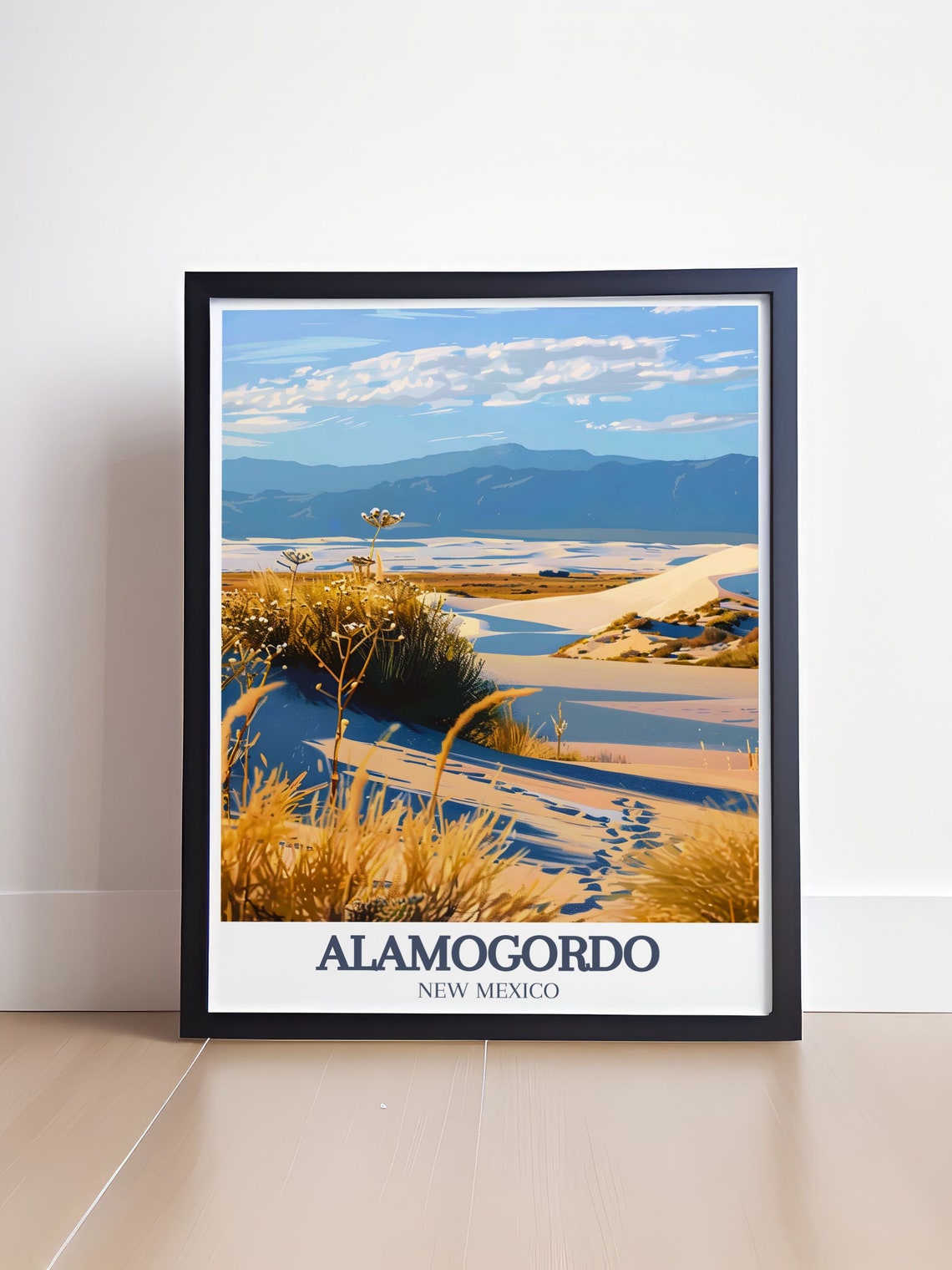 Alamogordo White Sands Desert Warm Sunset Glow Travel Art Poster - Image 4