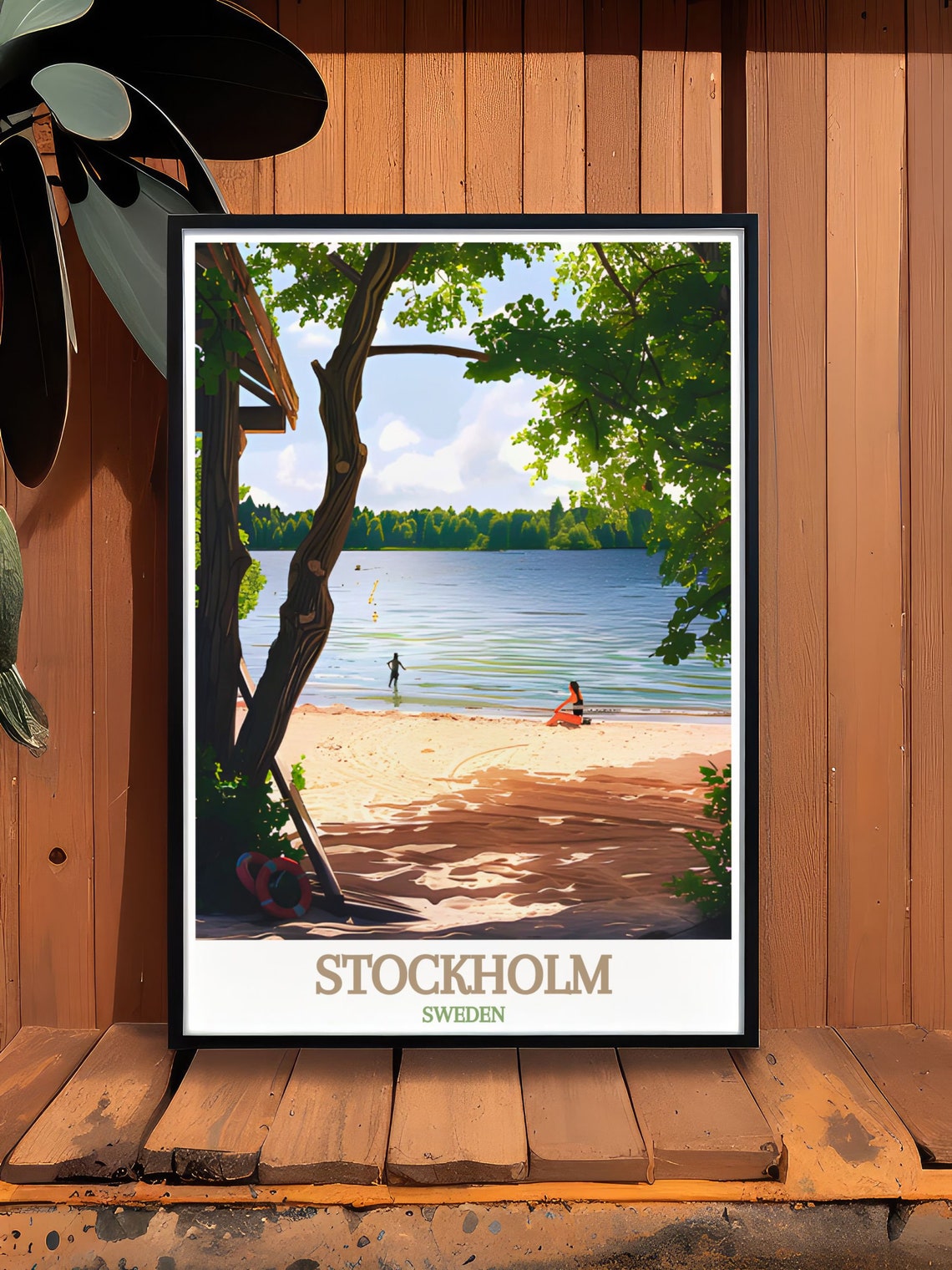 Stockholm Smedsuddsbade Lakeside Swim Beach Sweden Summer Poster - Image 2
