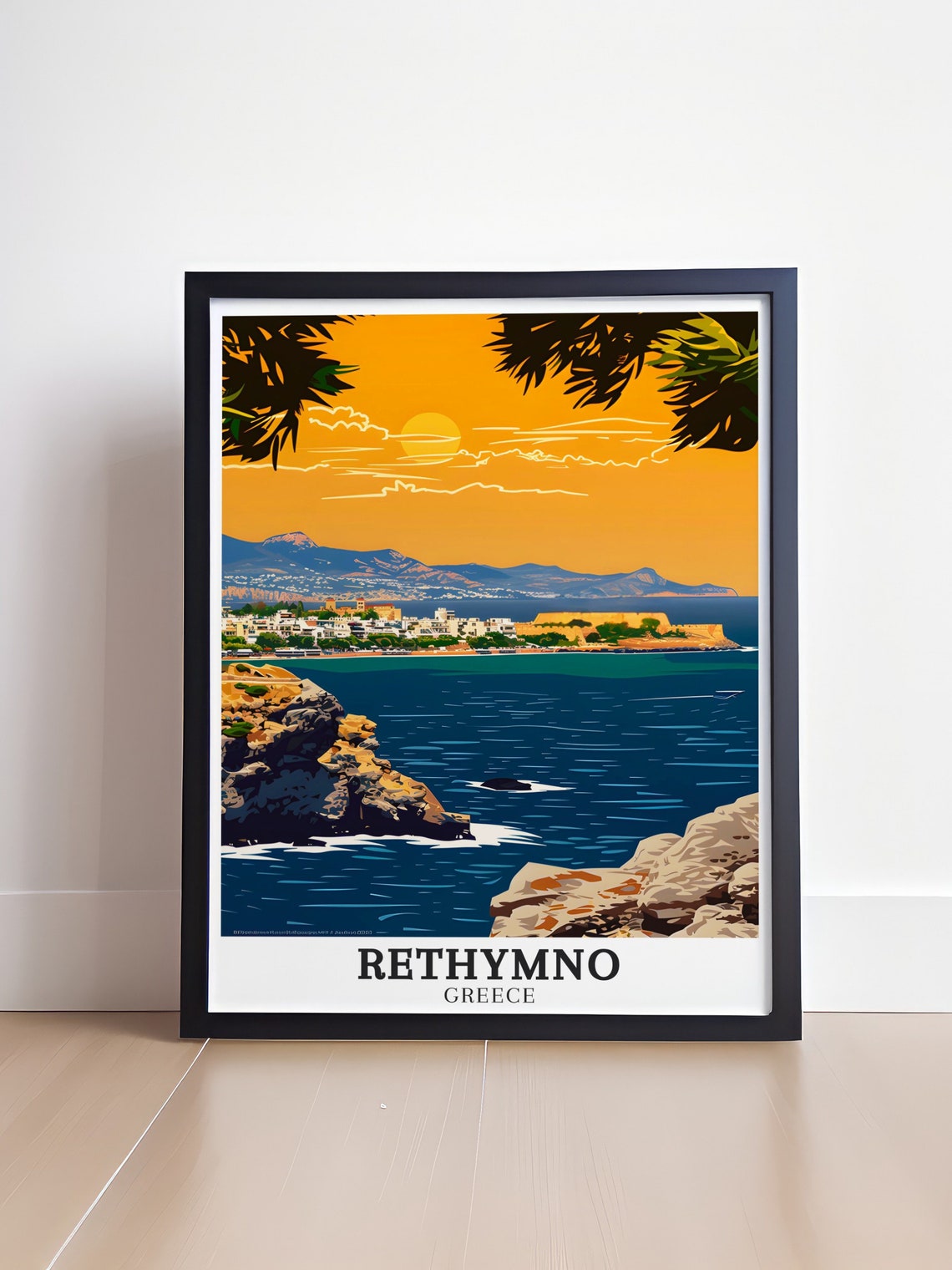 Rethymno Fortezza Citadel Golden Sunset Over Crete Greece Poster - Image 4