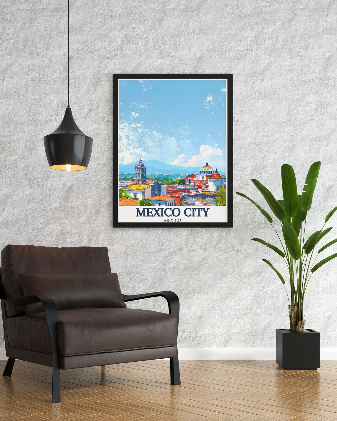 Mexico City Cathedral Skyline Daytime Blue Sky Travel Poster - Image 2