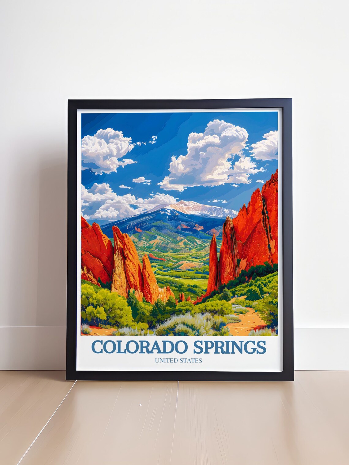 Colorado Springs Red Rock Canyon Pikes Peak Daytime Scenic Poster - Image 4