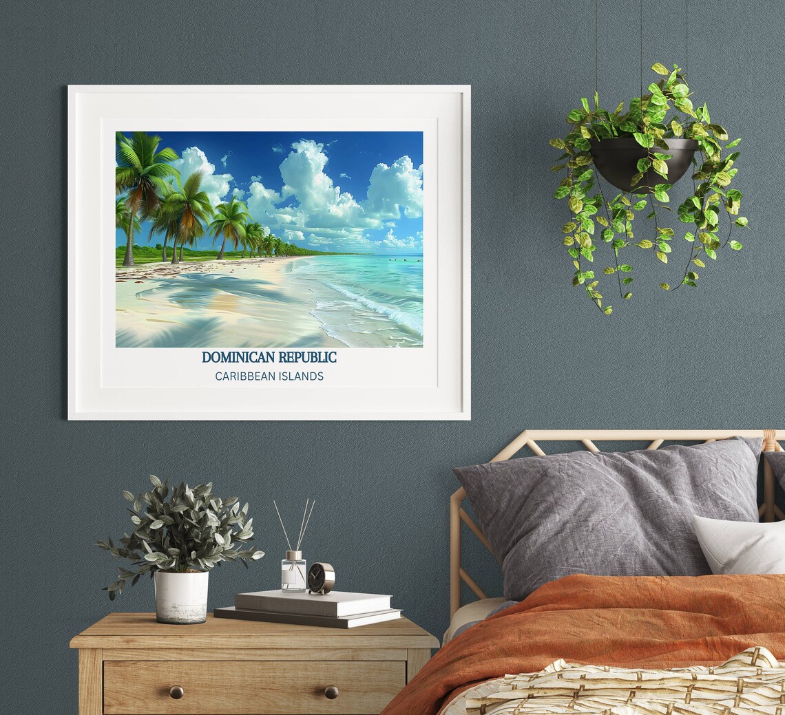 Dominican Republic Palm Beach With White Sand And Turquoise Water Poster - Image 2