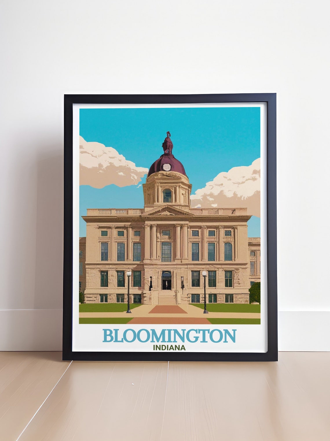 Bloomington Indiana Historic Courthouse Dome Landmark Poster - Image 4