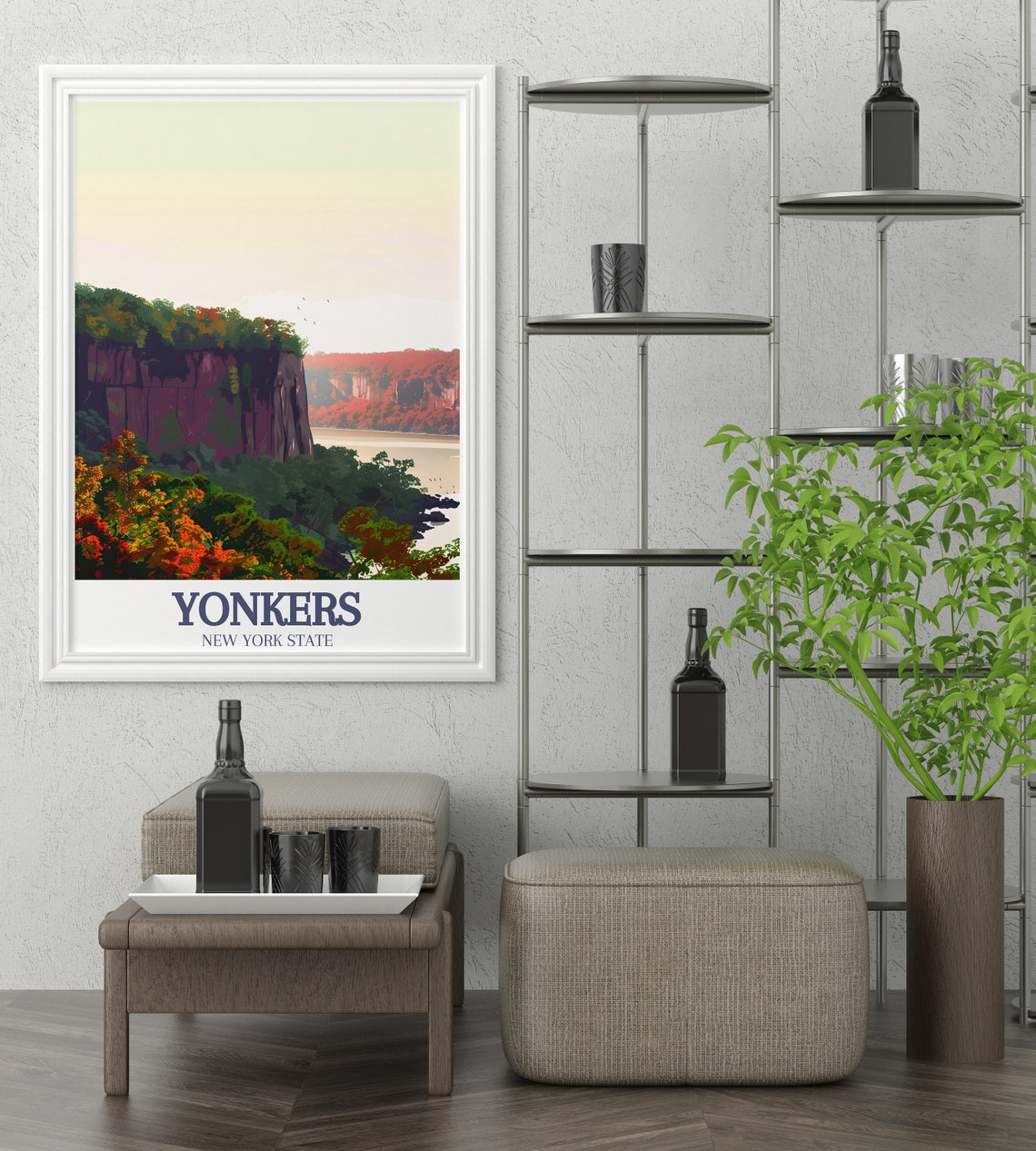 Yonkers New York Palisades Cliffs Hudson River Autumn Poster - Image 3