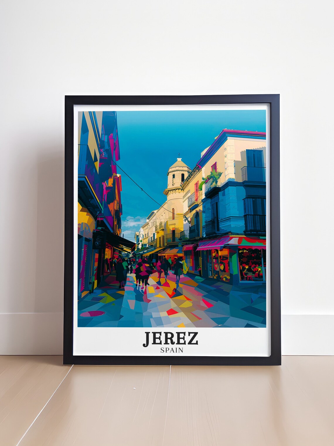 Jerez Calle Larga Colorful Street Andalusia Spain Travel Poster - Image 4