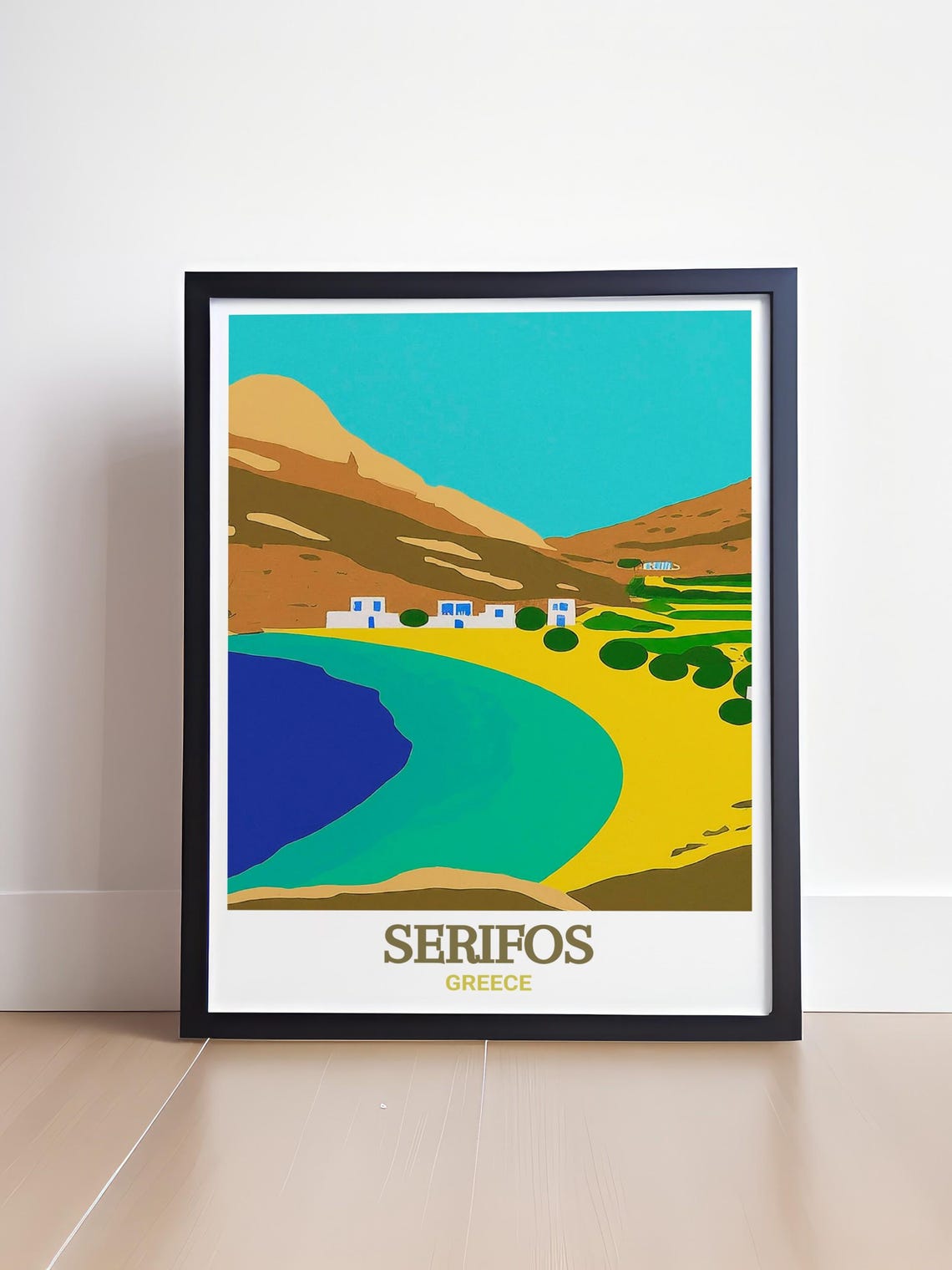 Serifos Greece Turquoise Bay Whitewashed Village Travel Poster - Image 4