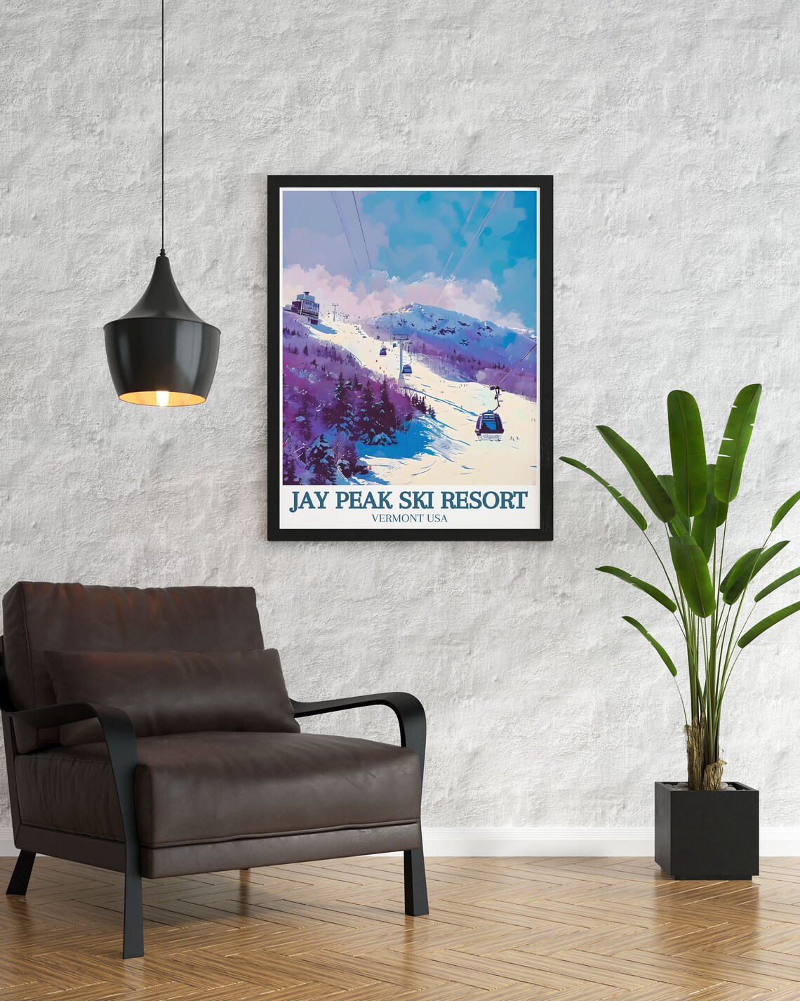 Jay Peak Ski Resort Vermont Mountains Travel Poster - Image 3