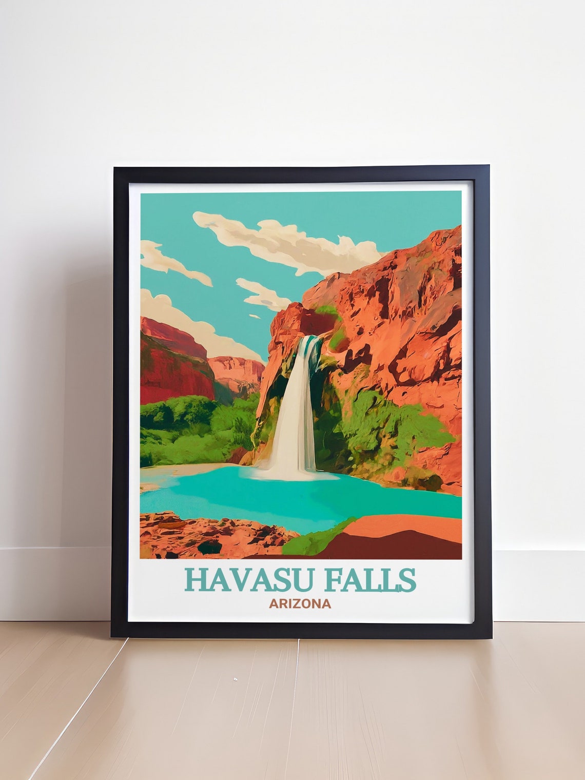 Havasu Falls Arizona Waterfall Turquoise Pool Red Cliffs Nature Poster - Image 4