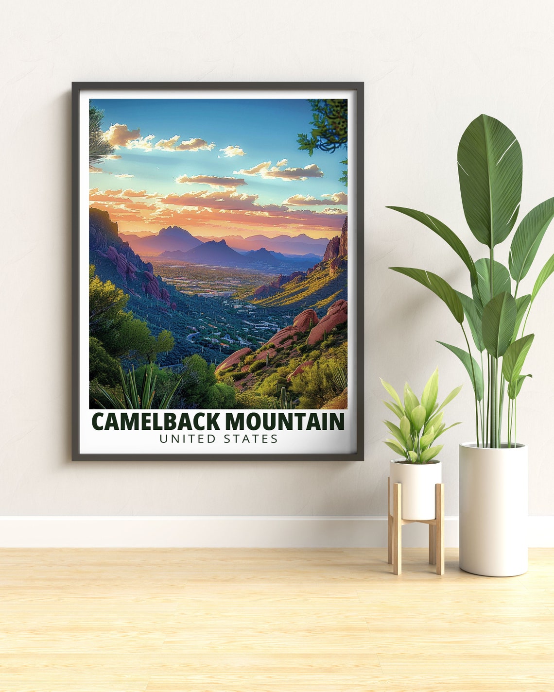 Camelback Mountain Arizona Desert Sunset over the Valley View Poster - Image 3