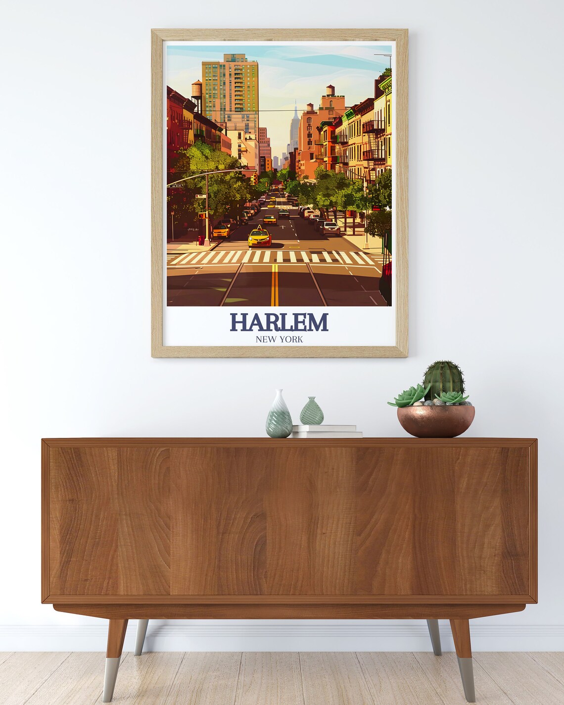 Harlem 155th Street With Yellow Taxis New York Travel Poster - Image 3