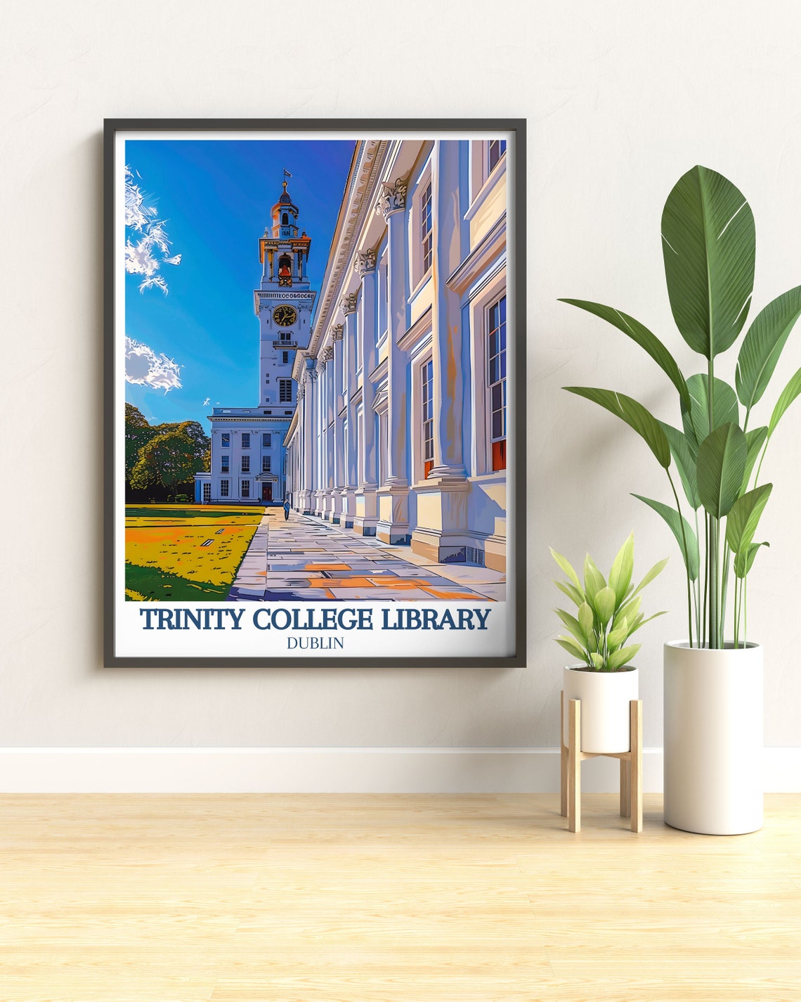 Trinity College Library Dublin Historic Clock Tower Courtyard Poster - Image 2